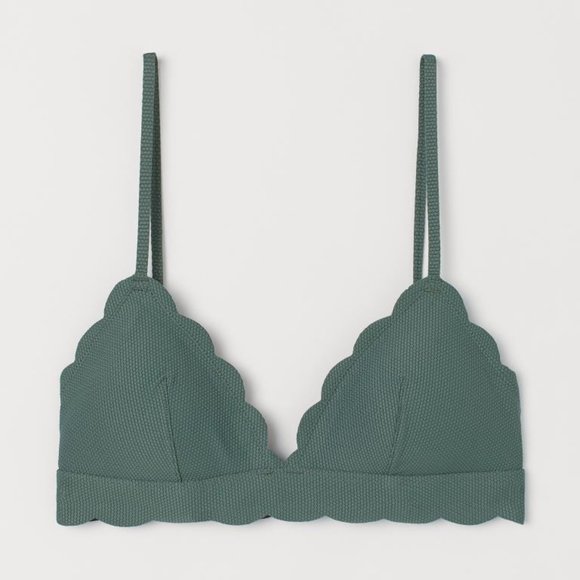 H&M Other - NWT Padded Triangle Bikini Top Khaki green